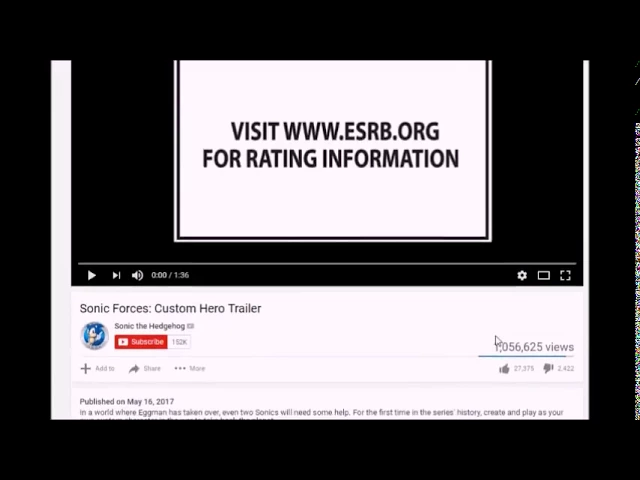 Tamers12345 reacting to the Sonic Forces Custom Hero Trailer